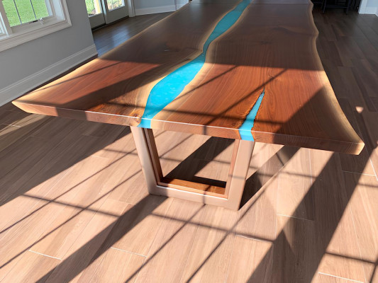 Eettafel River Table Echt Hout Riviertafel 260x100 Massieve Tafels