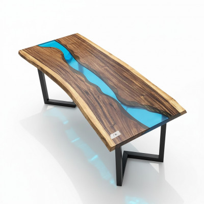 Epoxihars salontafel River Table Echt hout massief tafels 120x60
