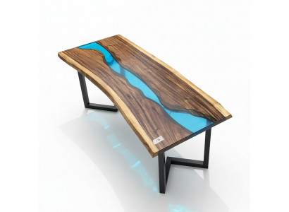Epoxihars salontafel River Table Echt hout massief tafels 120x60