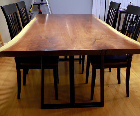 Epoxiharsen eettafel echt hout massieve meubelen waterval epoxy tafel 260x100cm.