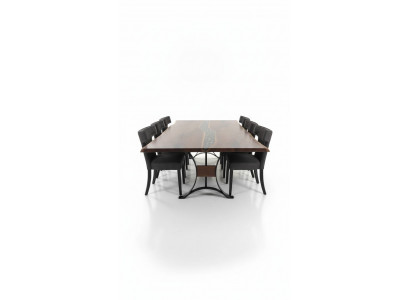 Tafel eettafel tafels epoxyhars epoxy waterval echt hout massief meubilair
