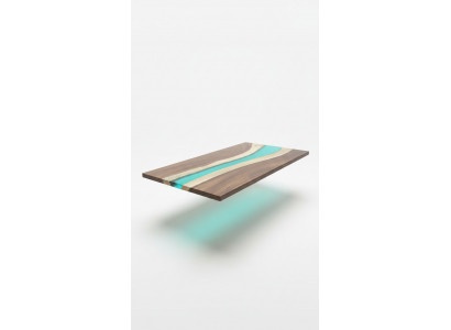 Epoxiharsen eettafel echt massief houten meubels waterval epoxytafel 240x100 Nieuw