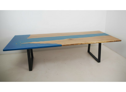 Eettafel River Table Echt hout Riviertafel Epoxyhars 260x100 Massief