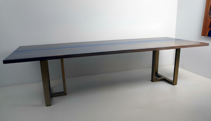 Epoxiehars Eettafel River Table Echt hout Massief Decoratie Tafels 220x100