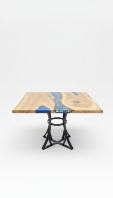 Eettafel River Table Echt Hout Riviertafel 110x110 Massieve Tafels