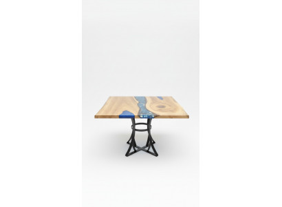 Eettafel River Table Echt Hout Riviertafel 110x110 Massieve Tafels