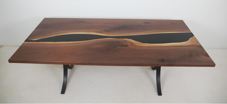 Epoxihars Eettafel River Table Echt hout Massieve tafels 240x100 Riviertafel Nieuw