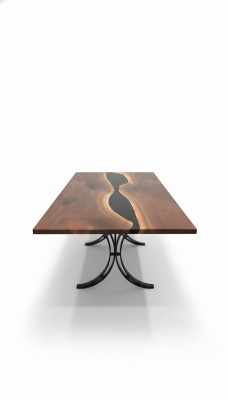 Epoxihars Eettafel River Table Echt hout Massieve tafels 240x100 Riviertafel Nieuw
