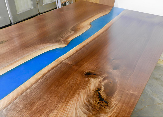 Epoxyhars Eettafel Riviertafel Massief 240x100 Riviertafel Nieuw Echt
