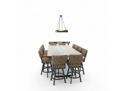 Eettafel River Table Massief Tafels 240x100 Riviertafel Epoxyhars Zee Waterval