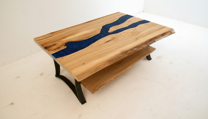 Salontafel River Table Echt Hout Riviertafel Epoxyhars Massieve Tafels
