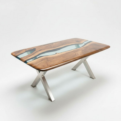Salontafel epoxyhars tafel Hout Handgemaakt Tafels Massief meubilair Hars