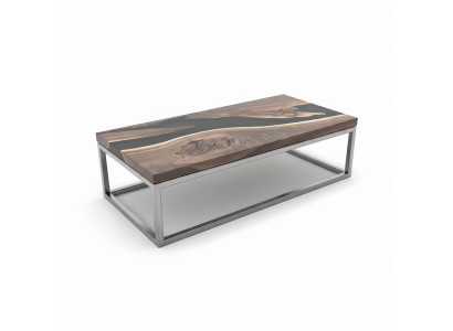 Epoxiehars riviertafel Echt hout Zwartwatertafel Epoxy meubels Massief