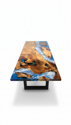 Eettafel Ontwerp Tafel Hars Moderne Tafels Zee Rivier Meubels 220x90 Epoxy Oceaan