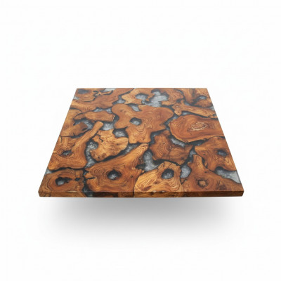 Epoxihars eettafel echt massief houten meubels waterval epoxy tafel 100x100