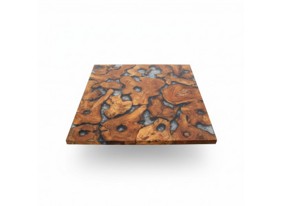 Epoxihars eettafel echt massief houten meubels waterval epoxy tafel 100x100