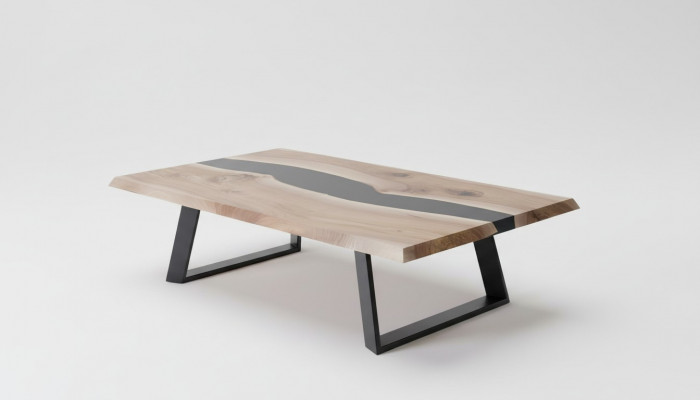 Epoxihars tafel Houten salontafel Handgemaakte massieve woonkamer meubels