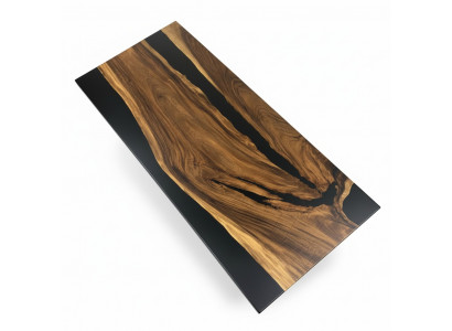 Eettafel Black River Table Echt hout 220x95 Tafels Epoxyhars Nieuw
