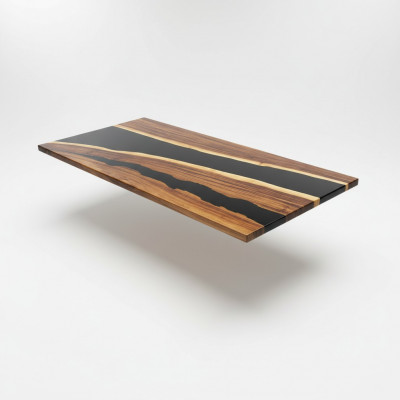 Epoxihars eettafel echt massief houten meubels watervalt epoxytafel 200x90 Nieuw