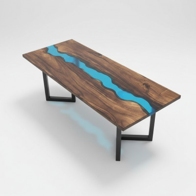 Epoxiehars Riviertafel Echt Massief Hout Blauw Water Tafel Epoxy meubels Nieuw