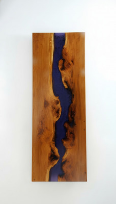 Tafel eettafel tafels epoxyhars epoxy echt hout massief designmeubels 250x90 Nieuw