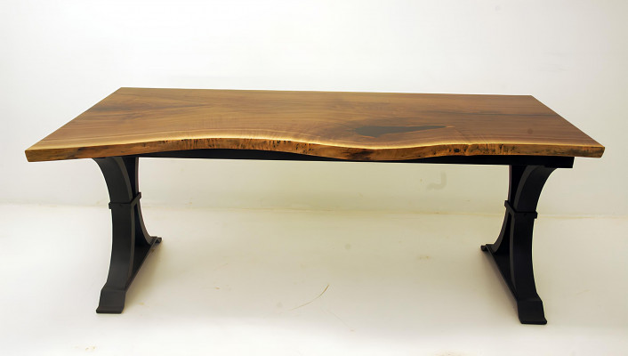 Eettafel epoxyhars echt massief hout meubels waterval epoxy tafel 200x90 Nieuw.