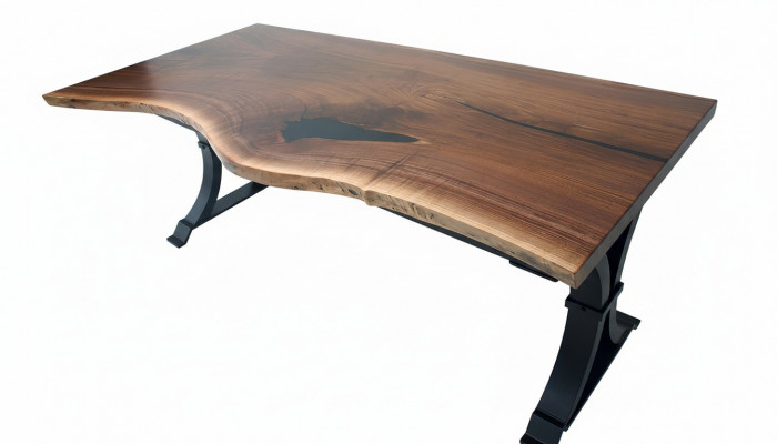 Eettafel epoxyhars echt massief hout meubels waterval epoxy tafel 200x90 Nieuw.