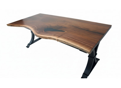 Eettafel epoxyhars echt massief hout meubels waterval epoxy tafel 200x90 Nieuw.