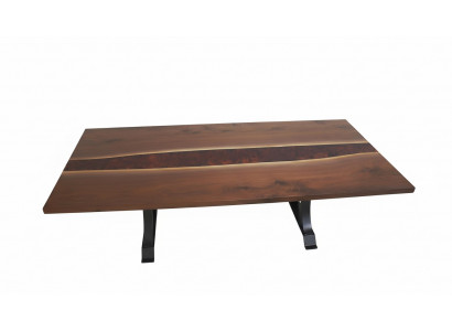 Epoxihars Eettafel Echt hout Massief meubels Waterfal Epoxy tafel 240x100cm