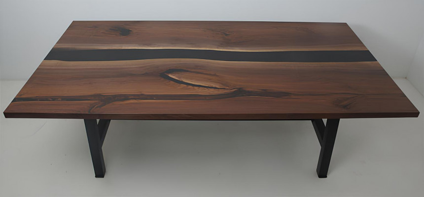 Eettafel watervaltafels epoxyhars echt hout massief meubilair epoxytafel nieuw