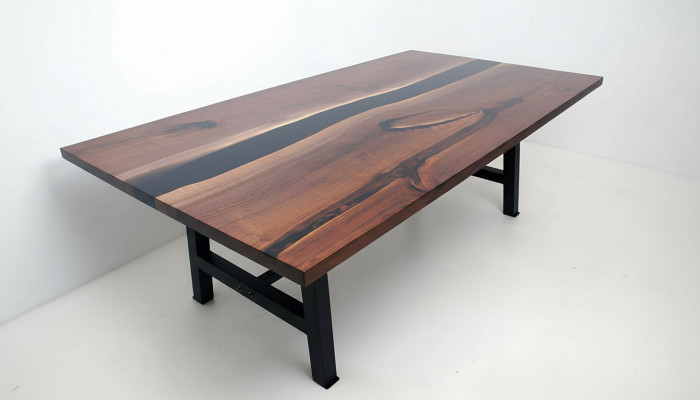 Eettafel watervaltafels epoxyhars echt hout massief meubilair epoxytafel nieuw