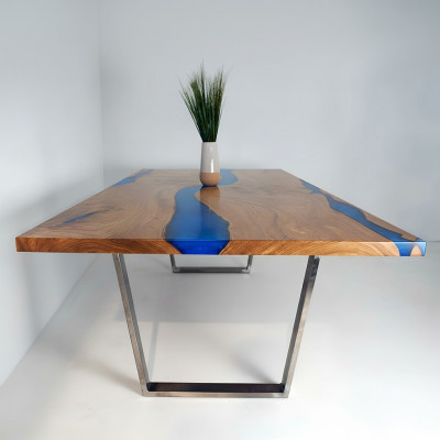 Tafels Eettafel Ontwerp Tafel Modern Zee Rivier Meubels 220x90 Epoxyhars Oceaan