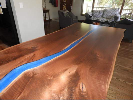 Eettafel Design Tafel Moderne Tafels Zee Oceaan Rivier Meubels 220x90 Epoxyhars
