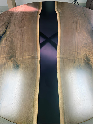 Tafel eettafel tabellen epoxyhars epoxy echt hout massief design meubels 150x150