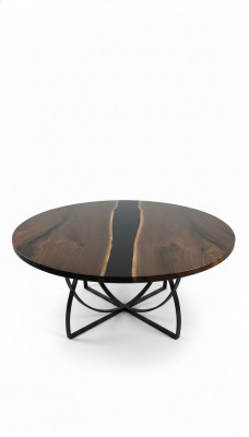 Tafel eettafel tabellen epoxyhars epoxy echt hout massief design meubels 150x150