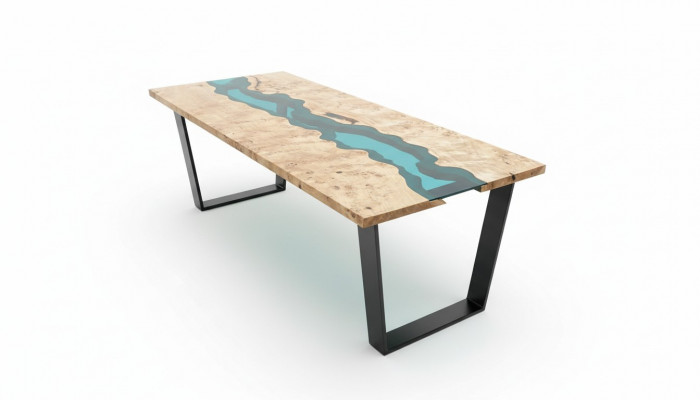 Tafels epoxyhars eettafel hout massief meubels epoxytafel giet hars waterval