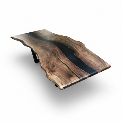 Eettafel epoxyhars echt hout massief meubilair waterval epoxytafel giet hars