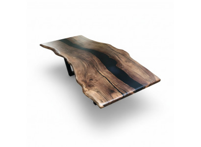Eettafel epoxyhars echt hout massief meubilair waterval epoxytafel giet hars