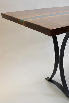 Echt hout epoxyhars riviertafel Zwarte watertafel Epoxy meubelen massief