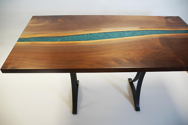 Echt hout epoxyhars riviertafel Zwarte watertafel Epoxy meubelen massief