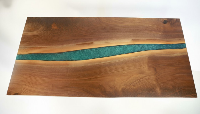 Echt hout epoxyhars riviertafel Zwarte watertafel Epoxy meubelen massief
