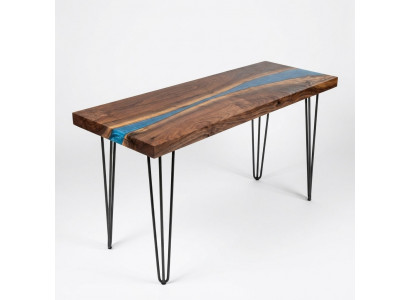 Console tafel Sideboard Echt hout Ontwerp tafel Epoxyhars Waterval Rivier