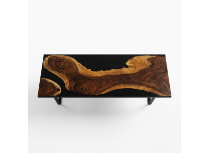 Epoxihars eettafel echt hout massief meubilair waterval gegoten hars epoxy tafel