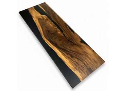 Epoxihars eettafel echt hout massief meubilair waterval epoxy tafel 260x91cm