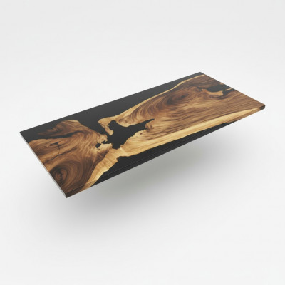 Tafel eettafel tafels epoxyhars epoxy echt hout massief meubilair waterval