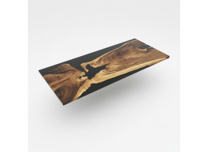 Tafel eettafel tafels epoxyhars epoxy echt hout massief meubilair waterval