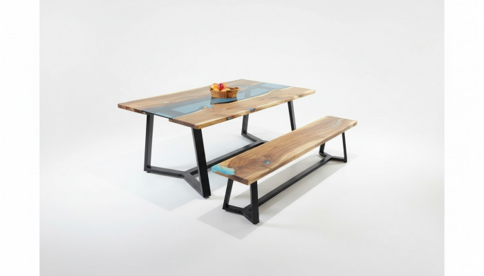 Ontwerp Tafel Bank Eettafel Keukentafel Woonkamertafels Banken Massief 2 delig nieuw.