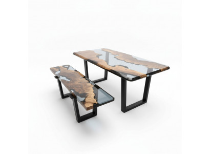 Eettafel Tafel Keukentafel Moderne Waterval Rivier Epoxyhars Meubels Nieuw Tafels