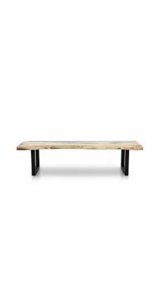 Epoxihars eettafel echt hout massief meubels waterval epoxytafel 250x60cm