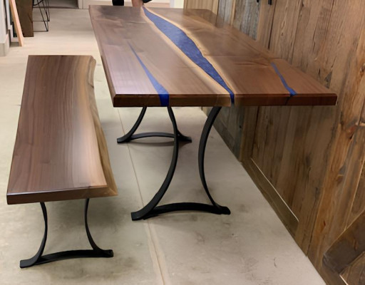 Waterval tafel epoxyhars eettafel epoxy tafels echt hout massieve meubels